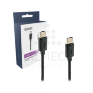 Data en laadkabel USB-C > USB-C 1m zwart