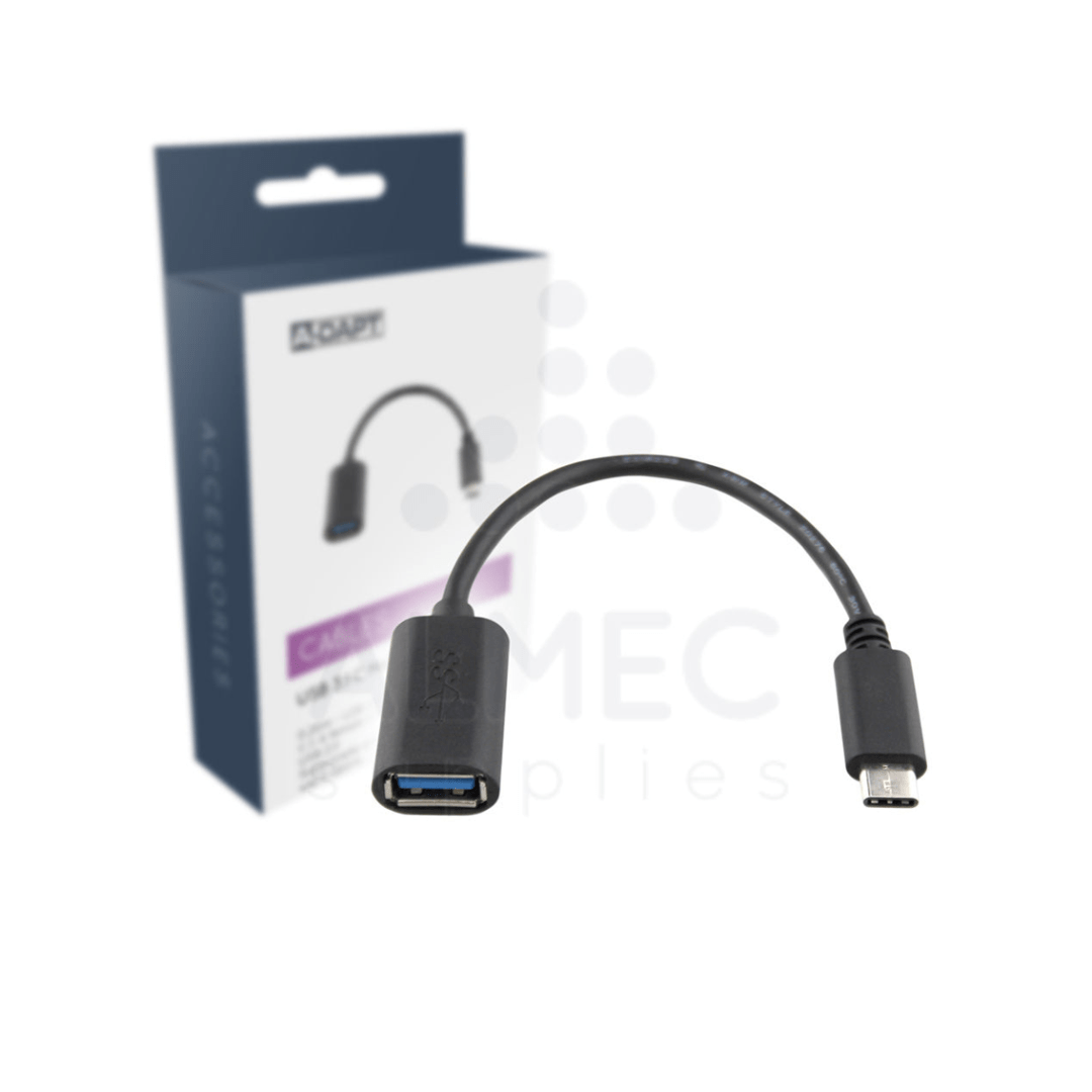 Verloopkabel USB-C 3.1 - USB-A 3.0 zwart