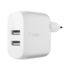 Belkin Dual USB-A Charger. 24W incl. Micro-USB Cable 1m. white