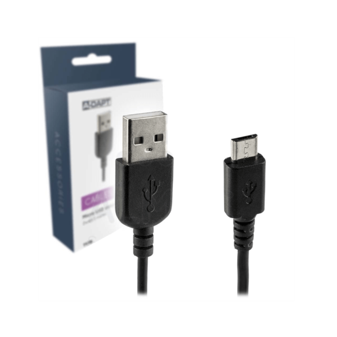 Data en laadkabel Micro USB 2m zwart